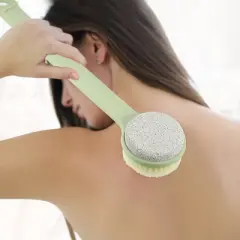 Unique Bargains Long Handle Bath Brush 13.98"x3.15"x1.69" 1 Pc