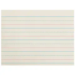 Zaner-Bloser&reg; Newsprint Handwriting Paper, Dotted Midline, Grades Pre-K & K, 1-1/8" x 9/16" x 9/16" Ruled Long, 10-1/2" x 8", 500 Sheets