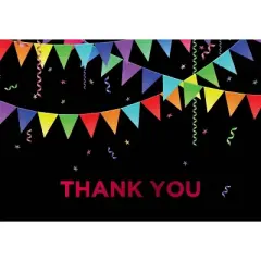 50ct Rainbow Pennant Red Foil Thank You Note Card & Envelopes
