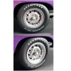 Muscle Car Rally Wheels and Tires Set of 4 pieces from "1970 Dodge Coronet Super Bee" 1/18 by GMP