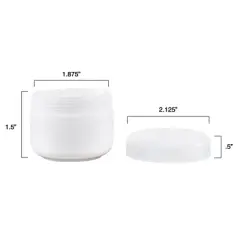 24-Pack of Small Containers with Lids - 2 oz Plastic Travel Bottles and Mini Jars for Organization with Inner and Outer Lid by Stalwart (White)