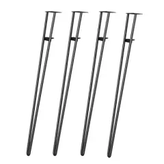 Room & Joy 33.31" 4pk Steel Hairpin Furniture Legs Black