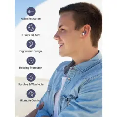 Maison Products Ear Plugs for Sleeping Noise Cancelling 2 Pairs Noise Reduction Earplugs for Sleep Soft Silicone Hearing Protection Earplugs