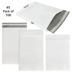 UOFFICE Pack of 100 Poly Bubble Mailer Bags 10.5"x16" Envelopes with Self Seal Closure