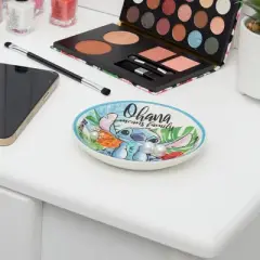 Disney Lilo & Stitch Ohana Means Family Stitch Ceramic Trinket Tray Jewelry Ring Holder Gift Dish