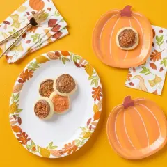 20ct Thanksgiving Harvest Pattern Guest Paper Towel Napkin - Spritz&trade;