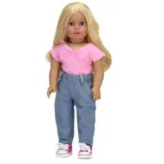 Sophia&rsquo;s High Rise Loose Fit Jeans for 18" Dolls, Blue
