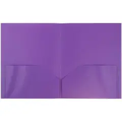 JAM 6pk POP 2 Pocket School Presentation Plastic Folders Purple
