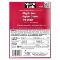 NuGo Nutrition Smarte Carb&reg; Protein Bar, Chocolate Black Cherry, 12 Bars, 1.76 oz (50 g) Each