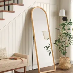 20" x 65" Arch Floor Mirror Natural - Threshold&trade;: Modern Polystyrene Frame, No Assembly, Freestanding Design