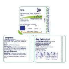 Cina 30C by Boiron Homeopathic Single Medicine For Children  -  80 Pellet
