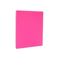 JAM Paper 65 lb. Cardstock Paper 8.5" x 11" Ultra Fuchsia Pink 250 Sheets/Ream (184851B)