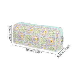 Unique Bargains Durable Small Quilted Makeup Bag Green Yellow Purple 1 Pc