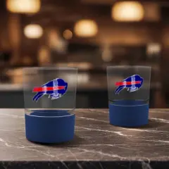 NFL Buffalo Bills 14oz Rocks Glass Set with Silicone Grip - 2pc