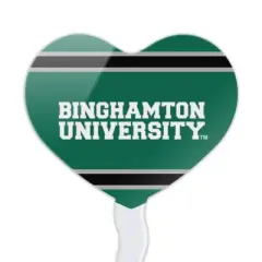 Binghamton University Stripes Heart Love Cupcake Picks Toppers Decoration Set of 6