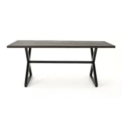 Christopher Knight Home Rolando Outdoor 70.5" Aluminum Dining Table with Sled Cross Base