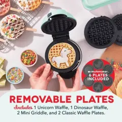 Dash MultiMaker Mini Waffle Maker System with 6 Removeable Holiday Plates