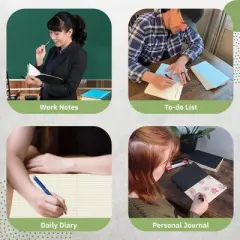 Simply Genius A5 Lined Notebooks with Softcover - College Ruled Notebook - 92 pages, 5.5" x 8.3" (Black, 6 pack)