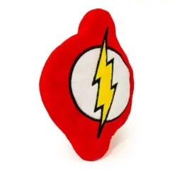 Buckle-Down Dog Toy Squeaker Plush - DC Comics Flash Icon Red White Yellow