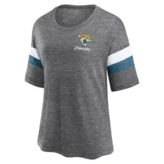 NFL Jacksonville Jaguars Women's Weak Side Blitz Marled Left Chest Short Sleeve T-Shirt