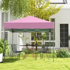 Tangkula 6.6x6.6 FT Folding Pop-up Canopy w/ 6.2-8 Height Adjustment Outdoor Pink