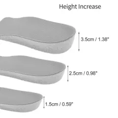 Unique Bargains Height Increase Shoe Inserts One Size Fits All White Gray 1 Pair