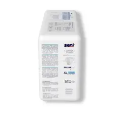 Seni Classic Plus Adult Incontinence Brief XL Moderate Absorbency Breathable, S-XL25-BC2, Moderate to Heavy