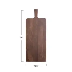 Storied Home Mango Wood Cheese/Cutting Board with Handle, Walnut Finish