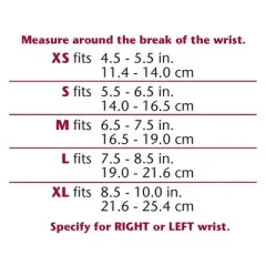 OTC Wrist Splint, 8-Inch Adult, Lightweight Breathable, Black, Left