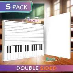 SCRIBBLEDO Piano Practice 11&rdquo;x14&rdquo; Dry Erase Boards 5-Pack
