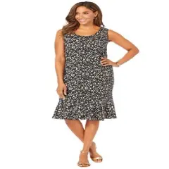 Jessica London Women&rsquo;s Plus Size 2-Piece Flounce Hem Ponte Jacket Dress