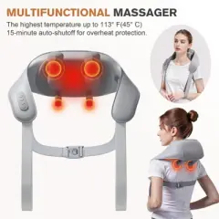 SUGIFT Shiatsu Neck and Back Massager with Soothing Heat, Electric Deep Tissue 3D Kneading Massage Pillow