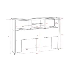 Monterey Headboard White (Full/Queen) - Prepac