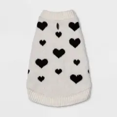 White with Black Hearts Dog and Cat Sweater - Boots & Barkley&trade;