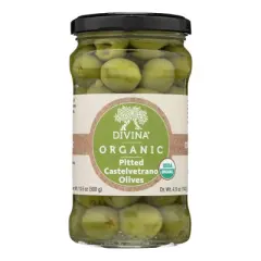Divina Organic Pitted Castelvetrano Olives - Case of 6/4.9 oz