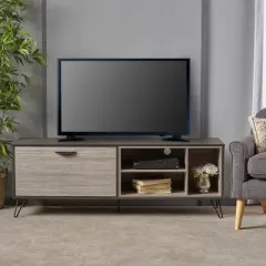 Dorrin Mid Century Wooden TV Stand for TVs up to 60" Sonoma Gray Oak Brown - Christopher Knight Home