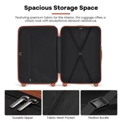 SUGIFT 3-Piece Hardshell Luggage Set with TSA Lock, YKK Zippers, PC+ABS Construction and Spinner Wheels