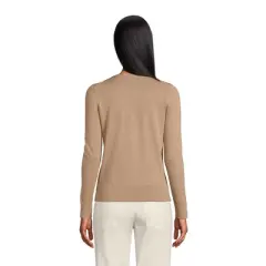 Lands' End Women's Tall Fine Gauge Cotton Cardigan Sweater