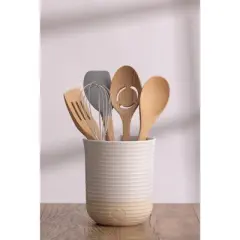 Mason Cash Rustic Charm Utensil Jar, Stoneware Kitchen Tool Organizer