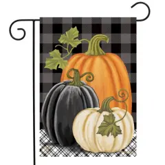 Briarwood Lane Fall Garden Flag 12x18 For Outdoor Checkered Pumpkins Autumn For Fall Garden Flag Flags For Outside