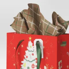 30ct Christmas Tissue Paper Brown Plaid/Red/White - Wondershop&trade;