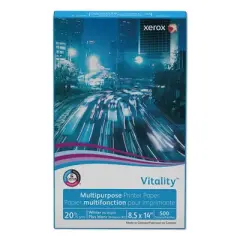 xerox Vitality Multipurpose Print Paper, 92 Bright, 20 lb Bond Weight, 8.5 x 14, White, 500/Ream