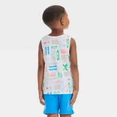 Toddler Boys' Short Sleeve Surf and Sun Tank Top - Cat & Jack&trade; Cream