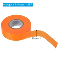 Unique Bargains PVC Non-Adhesive Flagging Tapes for Trail Outdoor 2 Pcs Orange 1" x 147 ft