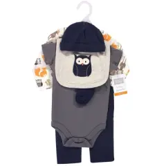 Hudson Baby Infant Boy Cotton Layette Set, Orange Fox