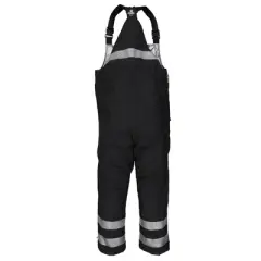 RefrigiWear Mens Insulated Softshell Enhanced Visibility Reflective Bib Overalls