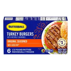 Butterball Seasoned Turkey Burger Patties - Frozen - 32oz/6ct