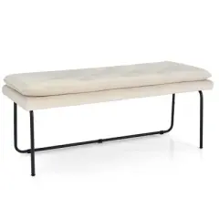 Nano 48" Upholstered Modern Double Layered Cushion Bedroom Bench - The Pop Maison
