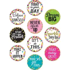 Teacher Created Resources Confetti Positive Sayings Accents 30 Per Pack 3 Packs (TCR8890-3)