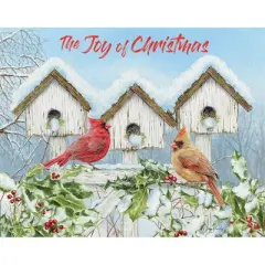 18ct Lang Cardinal Birdhouse Boxed Holiday Greeting Cards